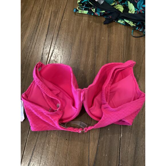 Victoria's Secret Swim Mix & Match textured Twist Push Up Bikini Top Pink 36DD - Picture 7 of 7